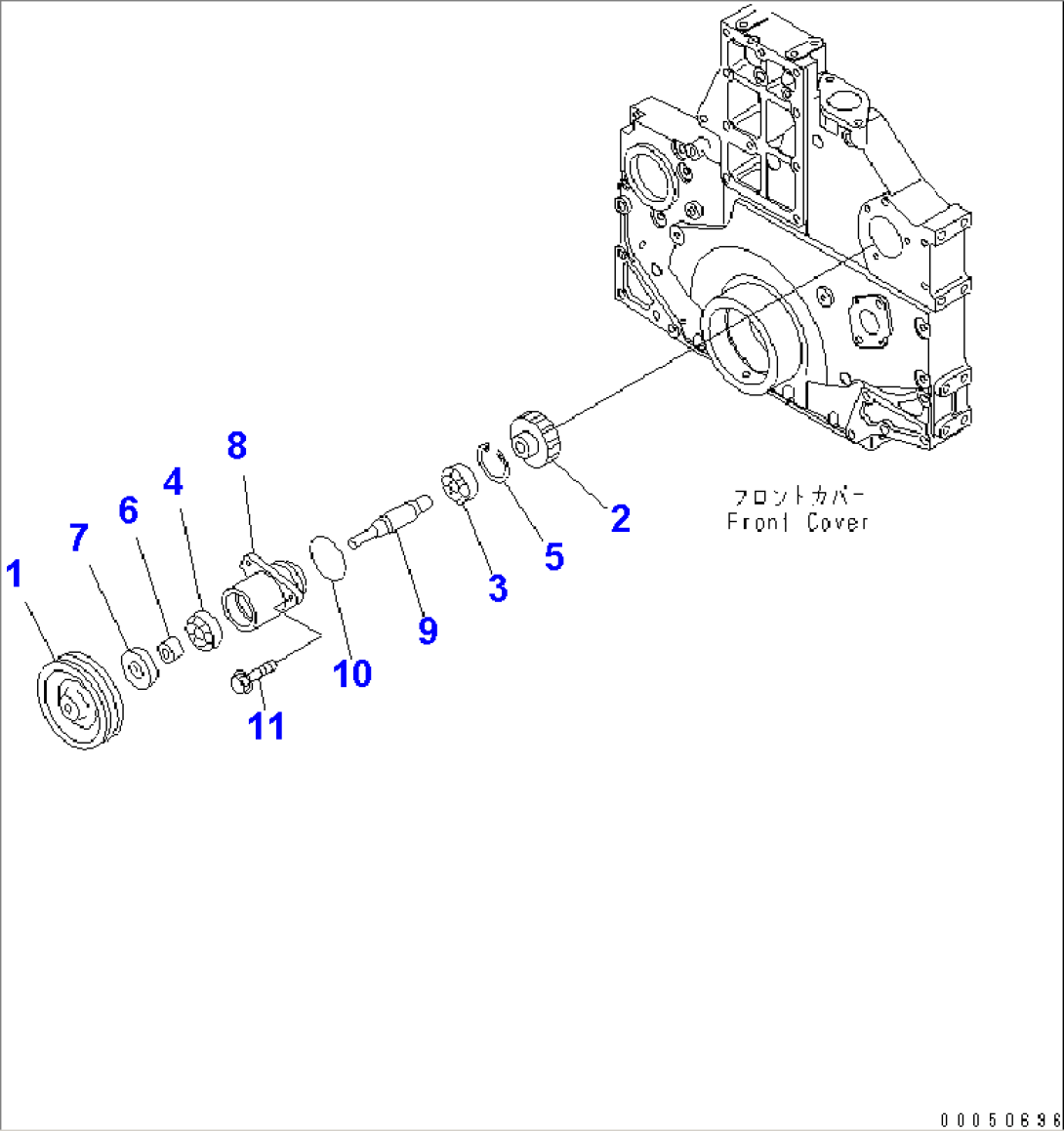 FRONT POWER TAKE OFF (HARDENING PULLEY)(#530057-)