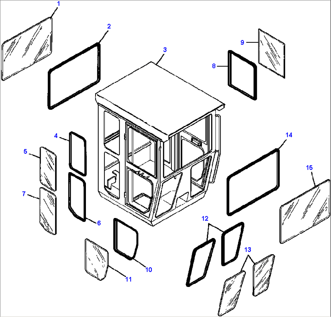 FIG. K5200-01A1 CAB GLASS - FULL HEIGHT CAB