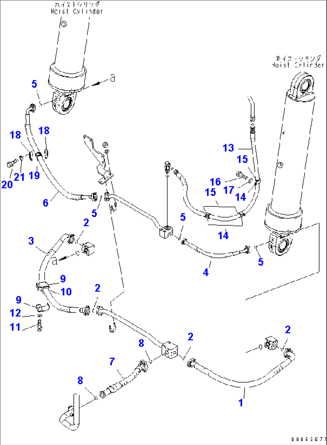 STEERING AND HOIST PIPING (HOIST VALVE TO HOIST CYLINDER) (2/3)