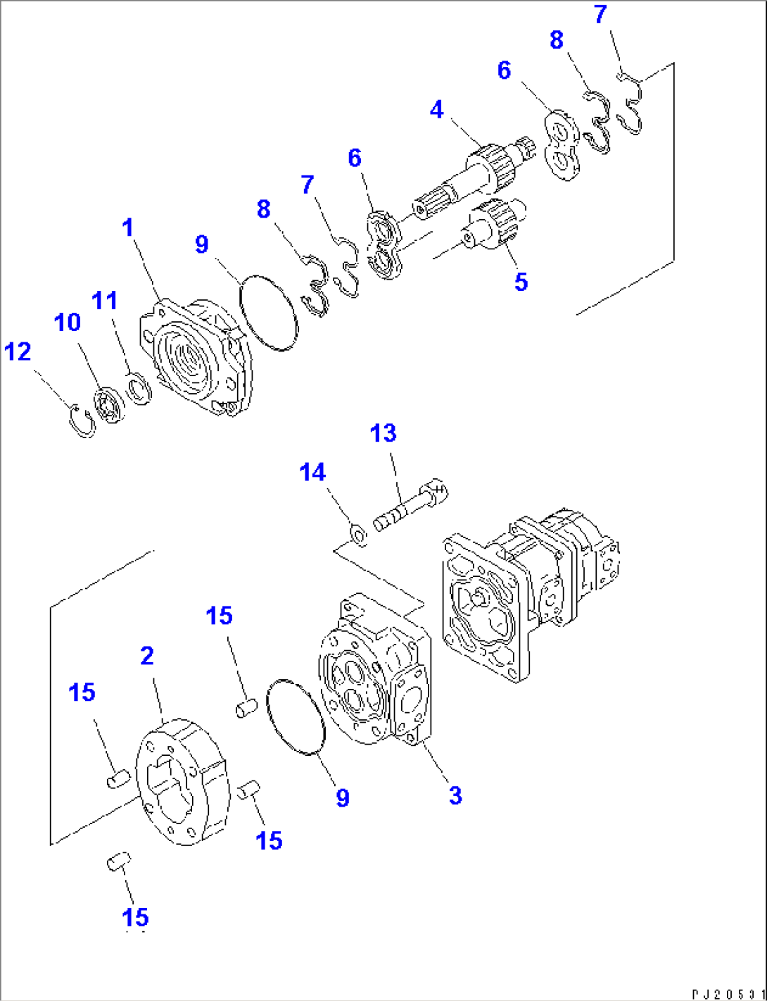 HYDRAULIC GEAR PUMP (SAR80¤80¤8) (1/3)