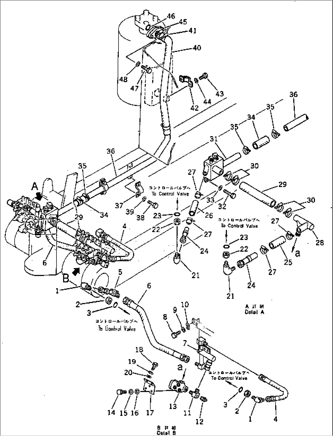 HYDRAULIC PIPING (CONTROL VALVE TO TANK)