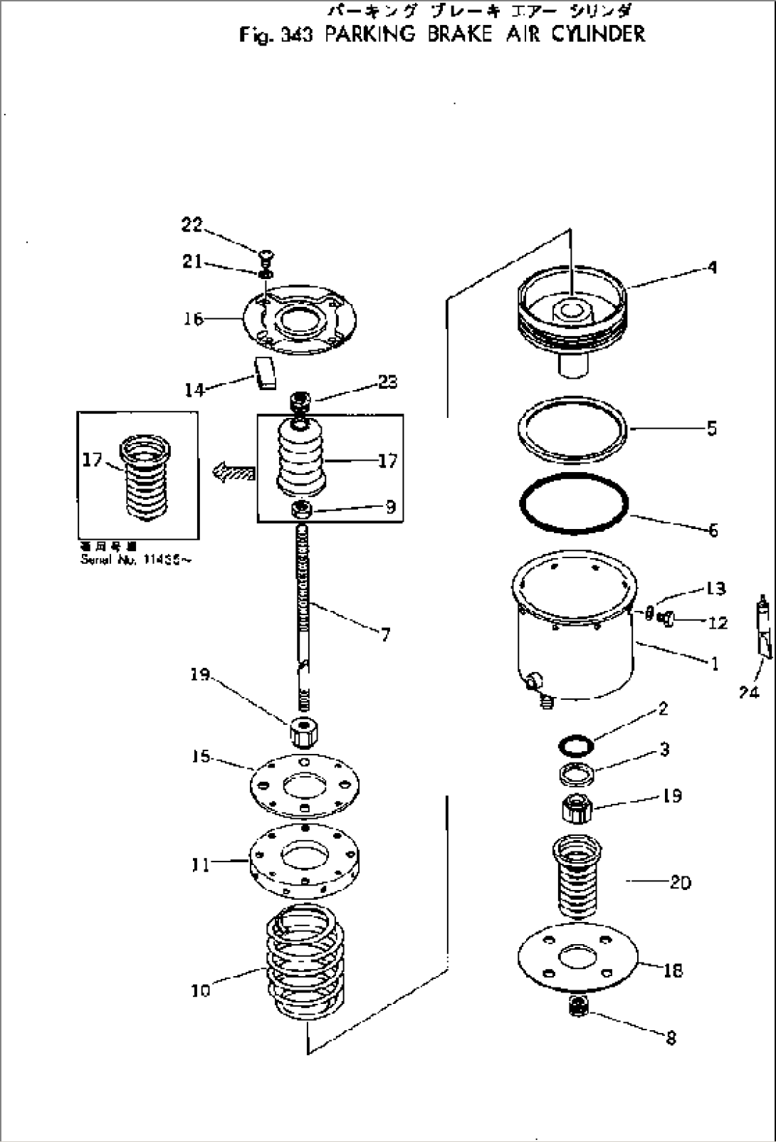 PARKING BRAKE AIR CYLINDER(#10001-)