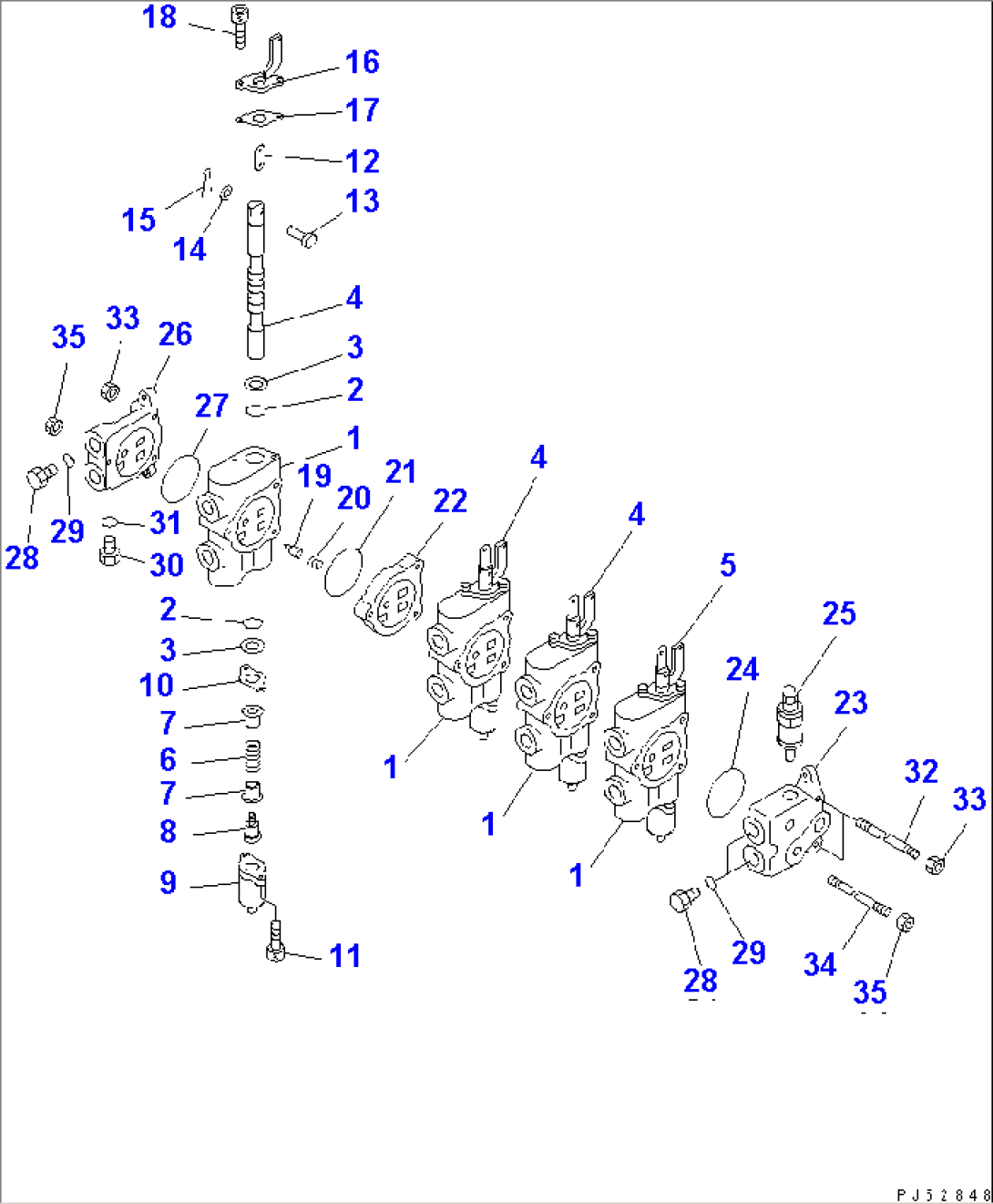 HYDRAULIC CONTROL VALVE¤ L.H. (4-SPOOL)(#4001-4500)