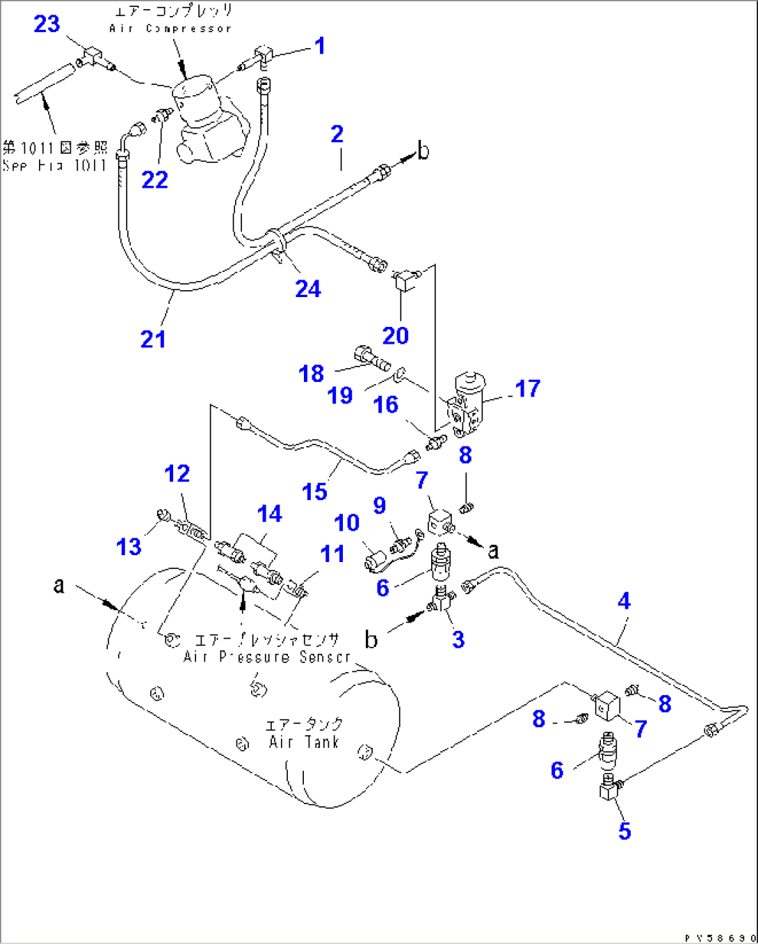 BRAKE PIPING (1/4) (AIR COMPRESSOR TO AIR TANK TO GOVERNOR)