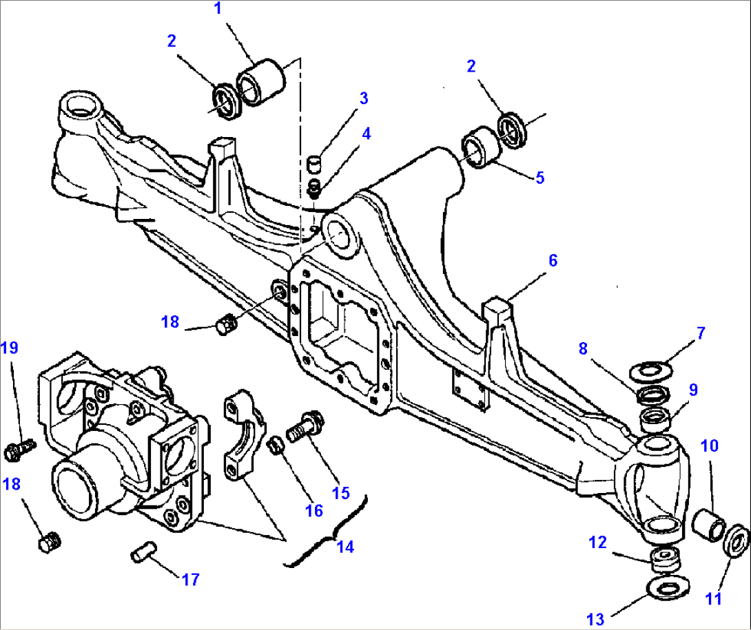 FIG. F3400-02A0 FRONT AXLE - HOUSING