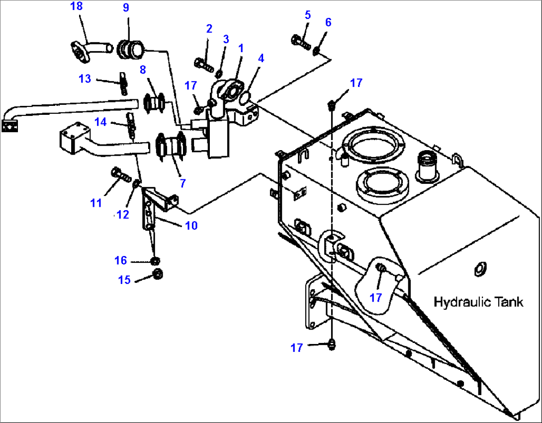 FIG. H0110-03A0 HYDRAULIC PIPING - RETURN LINE