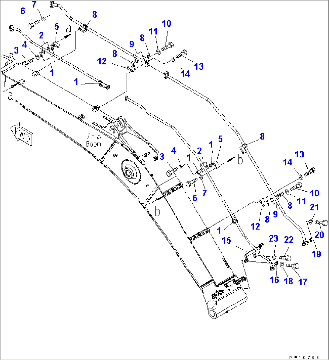 BOOM (ADDITIONAL LINE) (CLAMP) (FOR ADDITIONAL PIPING)