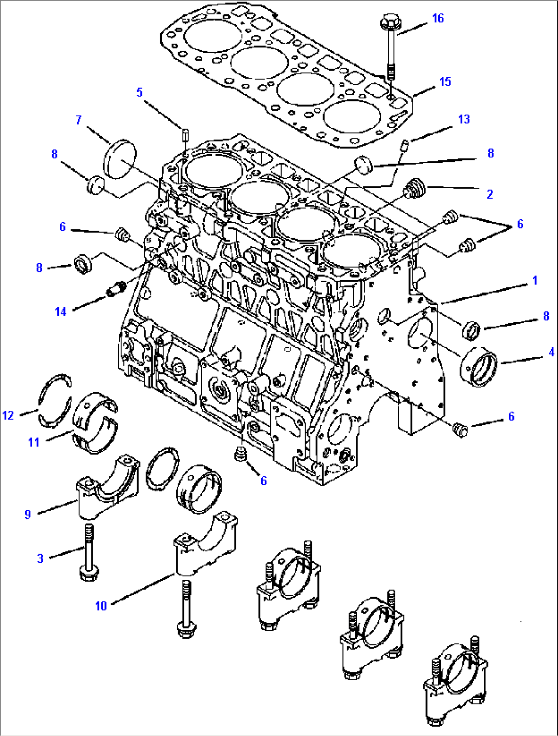 FIG. A0110-01A1 TIER II ENGINE - CYLINDER BLOCK