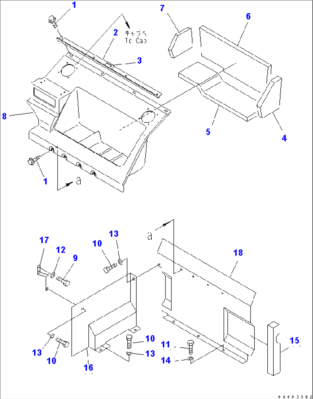 SEAT REAR COVER(#K35001-)