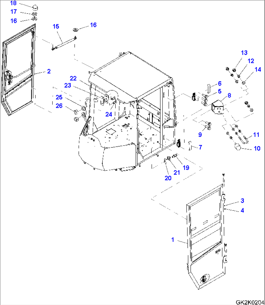 ROPS CAB AND FLOOR FRAME GROUP (ADDITIONAL PARTS)