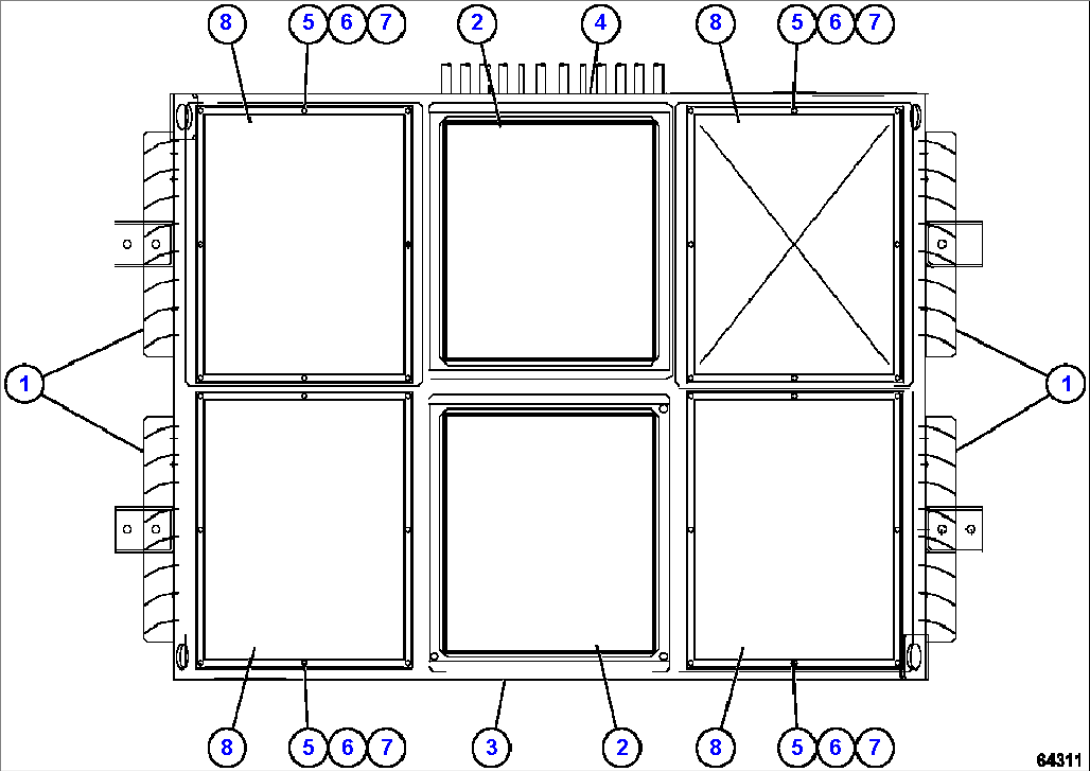 RETARDING GRID ASSEMBLY 3/3 PC2142