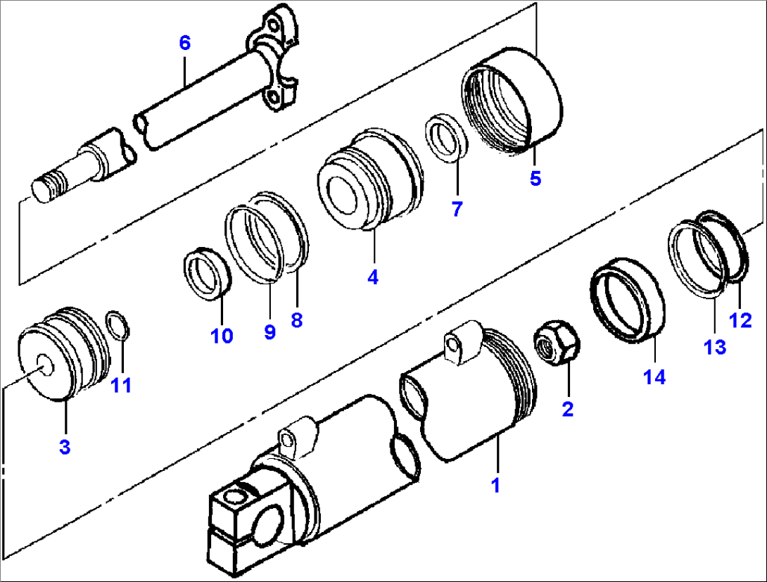FIG. H5200-01A7 DRAWBAR SIDE SHIFT CYLINDER - R.H. BIASED BLADE SUSPENSION