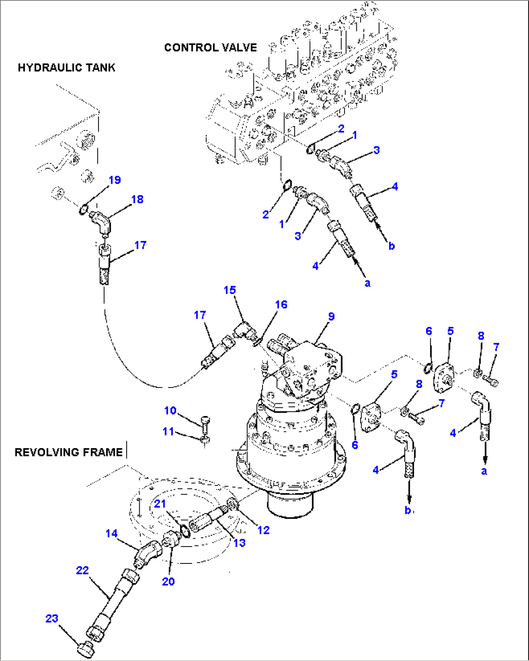 HYDRAULIC PIPING (SWING MOTOR LINE)