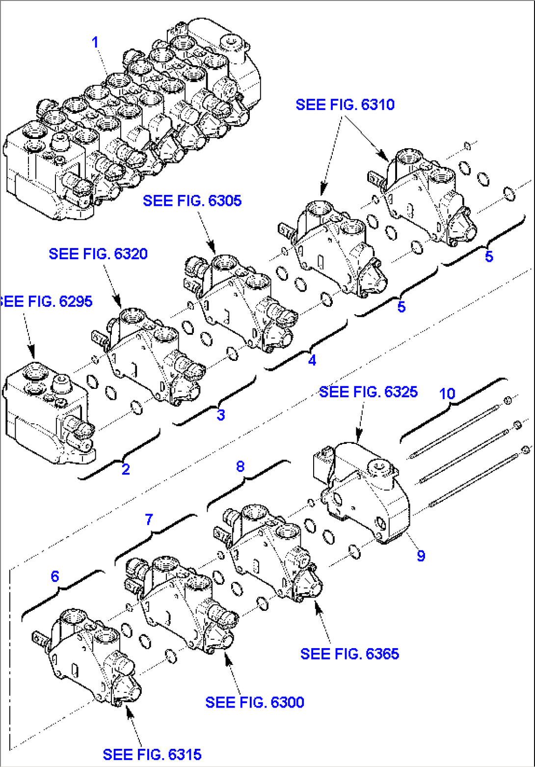 CONTROL VALVE (7 SECTIONS)(FOR JIG ARM)(1/2)