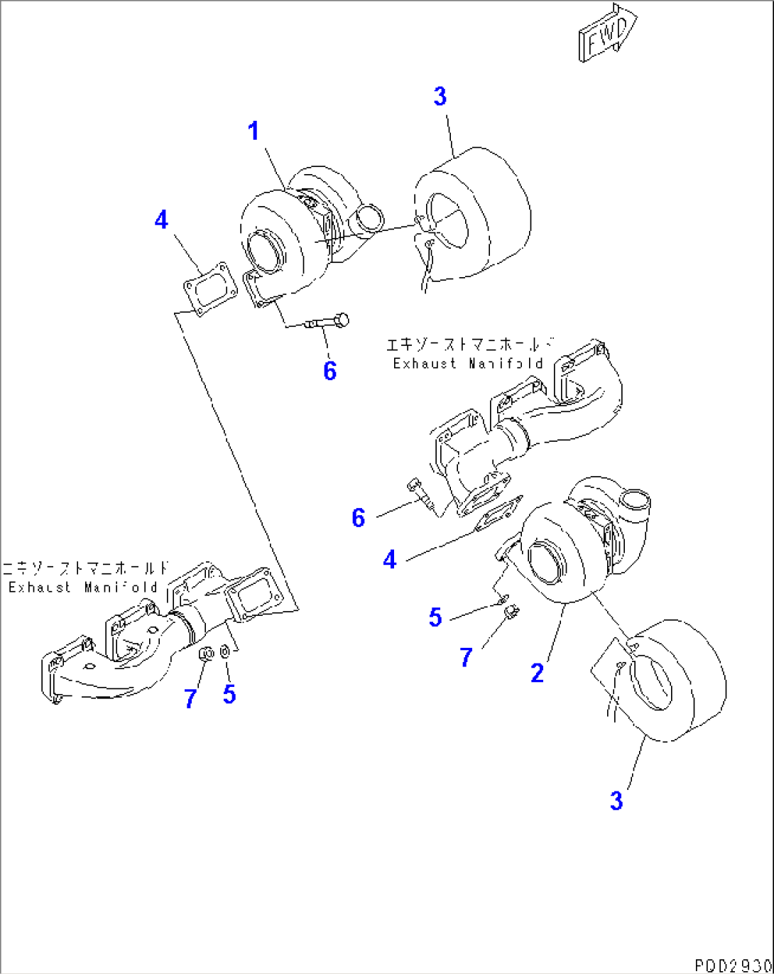 TURBOCHARGER MOUNTING (WATER COOL SPEC.)(#17869-19205)