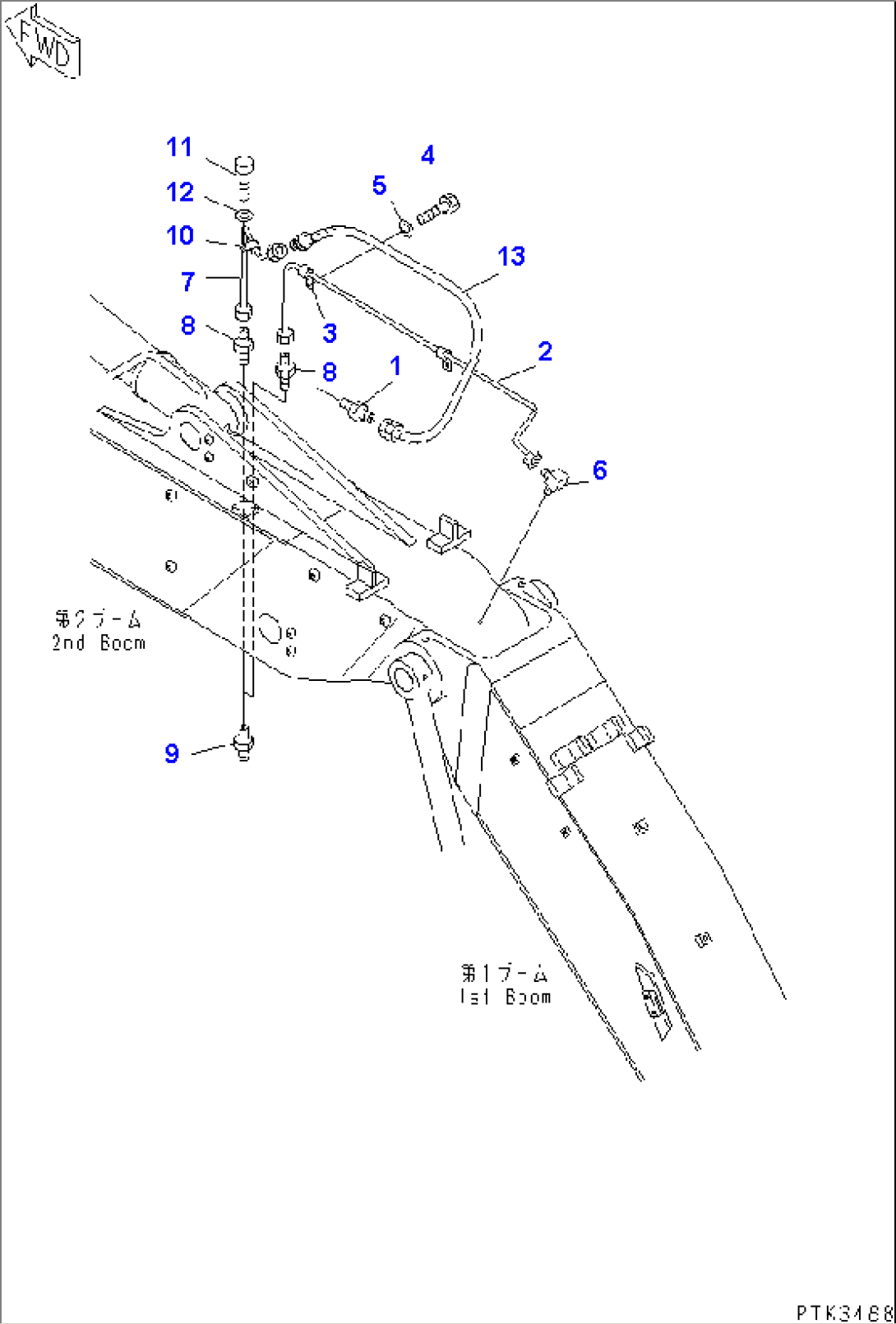 2ND BOOM (LUBRICATING LINE) (FOR 2-PIECE BOOM)