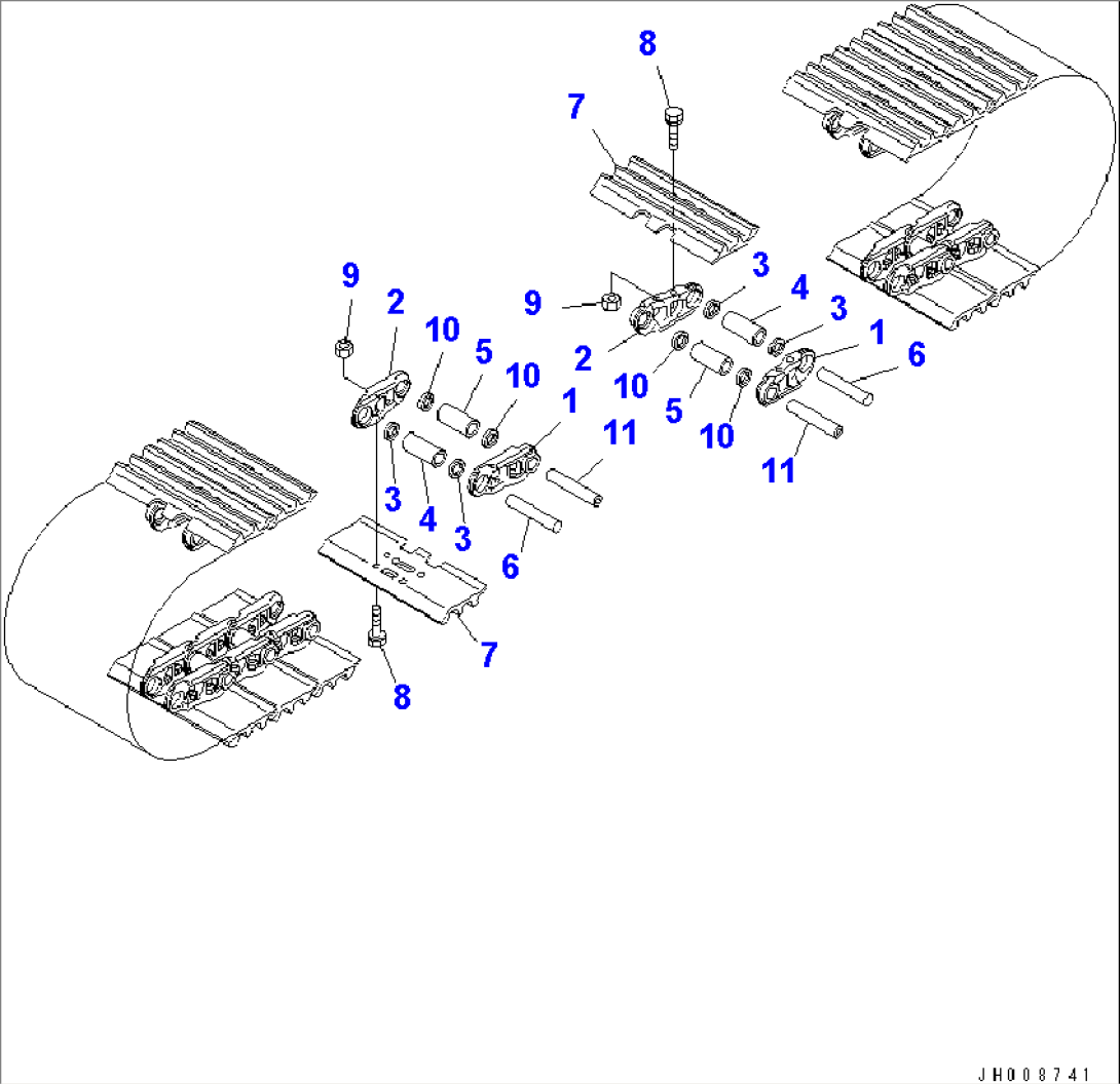 TRACK SHOE (TRIPLE GROUSER WITH HOLE) (750MM WIDE)