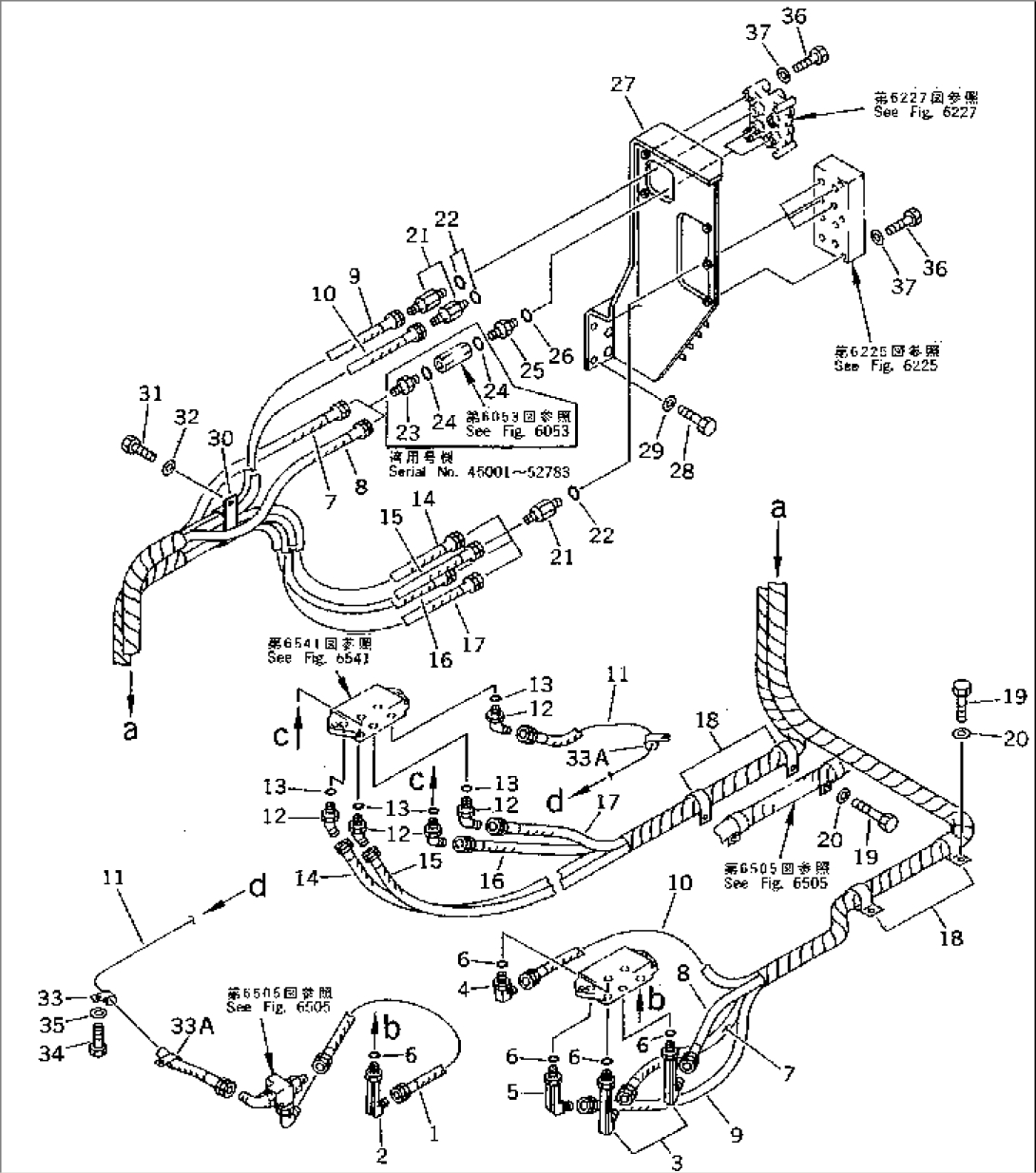P.P.C. VALVE PIPING (BLOCK TO/FROM SHUTTLE VALVE) (FOR WRIST CONTROL)