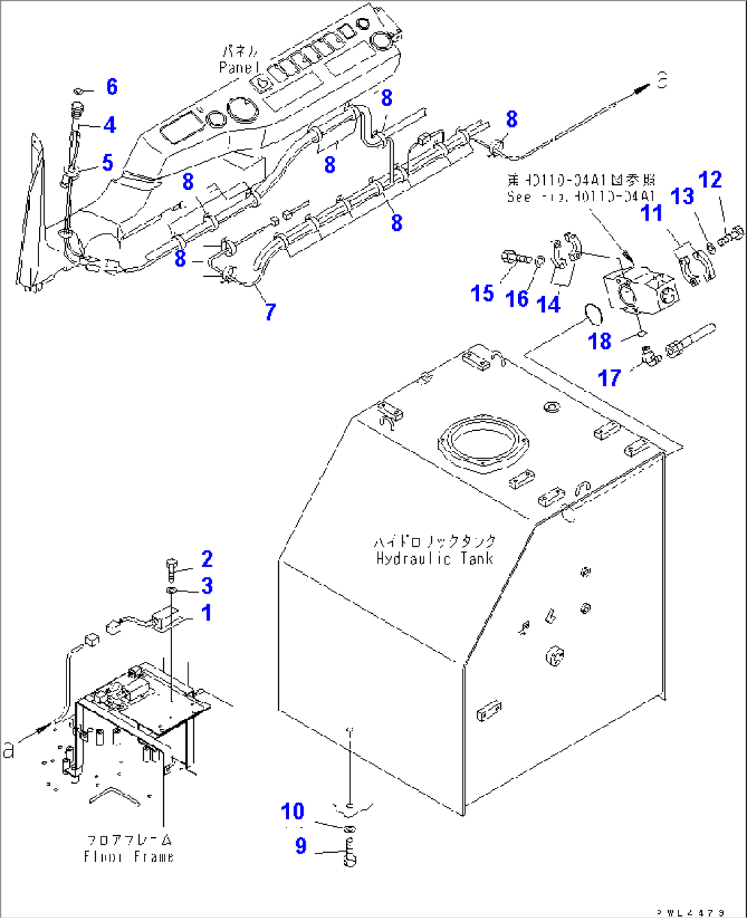HYDRAULIC TANK (ADDITIONAL PRESS.) (HIGH GROUND SPEC.) (2/2)(#10246-)