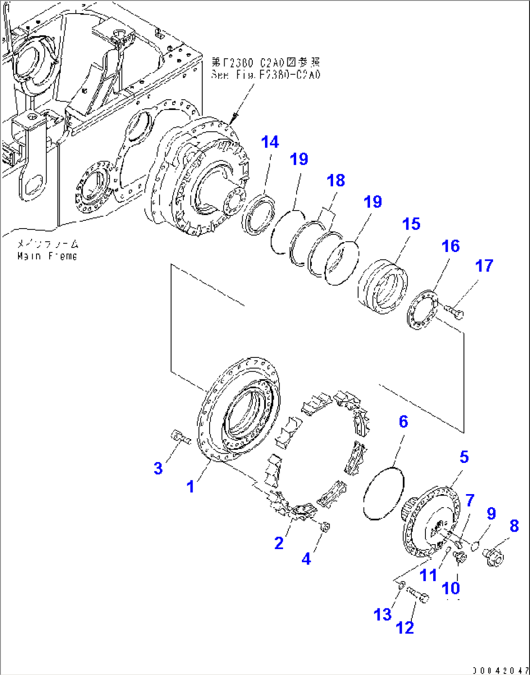 FINAL DRIVE (SPROCKET AND HUB) (L.H.)(#80001-)
