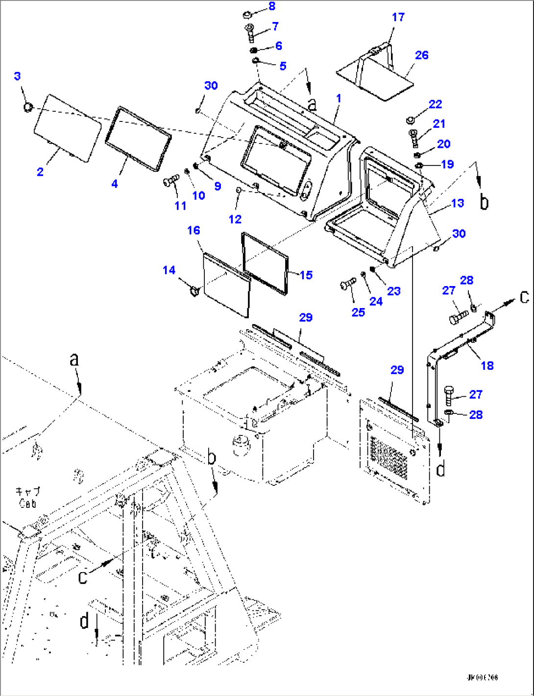 Cab, Cover, Rear (#50001-)