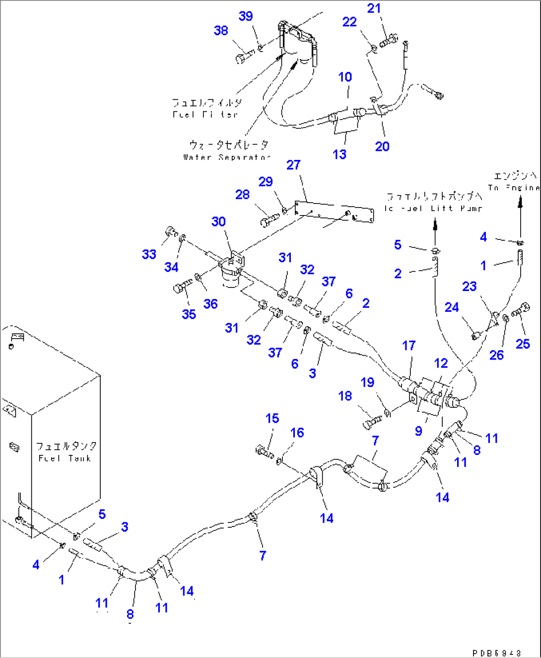 FUEL LINES (WITH WATER SEPARATOR)(#K30001-K31999)