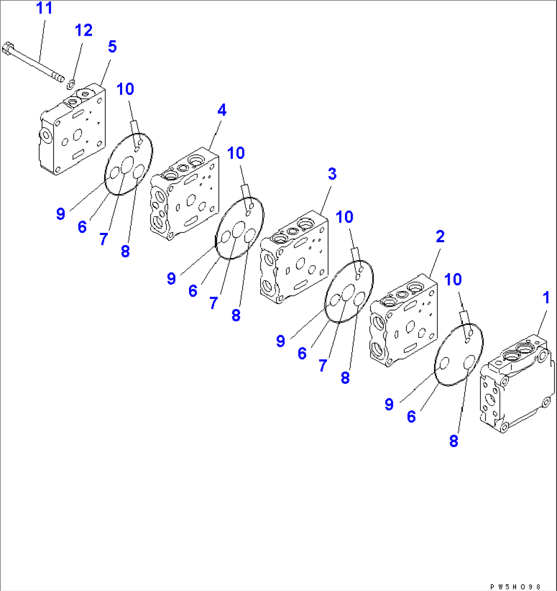 MAIN VALVE (3-VALVE) (1/4) (FOR PAT DOZER)(#1003-)