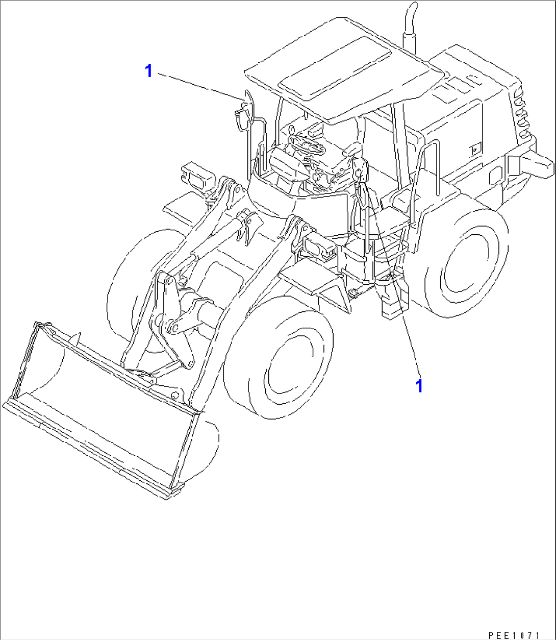 GLASS AND REAR VIEW MIRROR (WITH CANOPY)(#60001-)