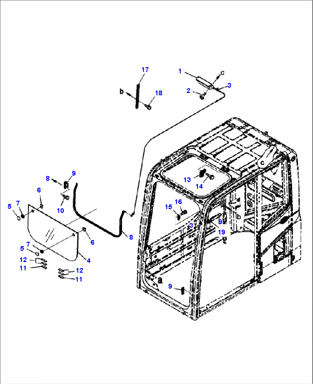 K0210-03A0 CAB WINDOW (FRONT LOWER)
