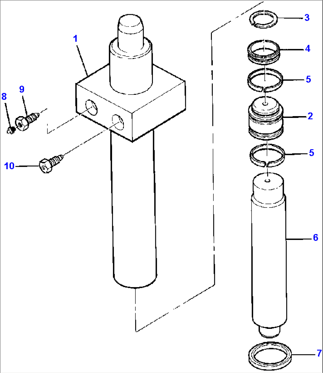 LEFT TRACK ADJUSTER CYLINDER