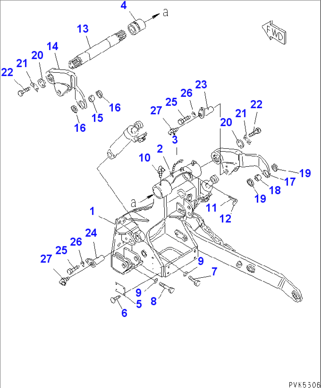 3-POINT HITCH (BRACKET AND ARM)(#90001-)