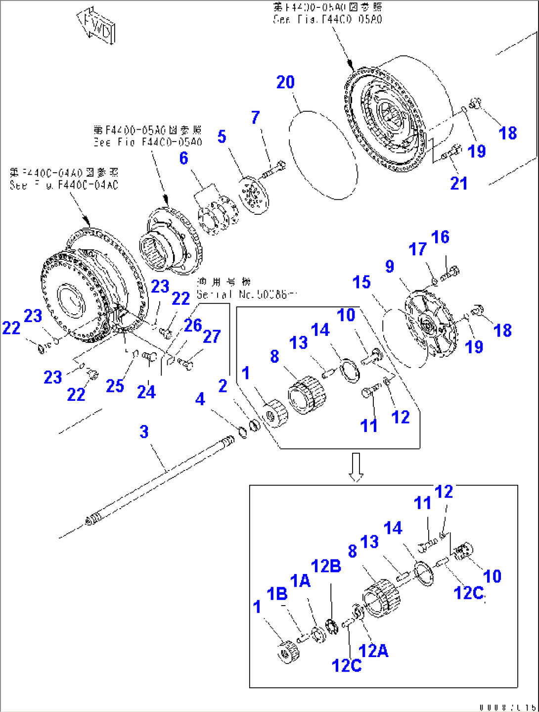 FRONT AXLE (FINAL DRIVE¤ 2/2) (R.H.)