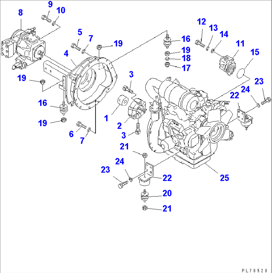 ENGINE AND PUMP MOUNTING PARTS(#1201-1321)