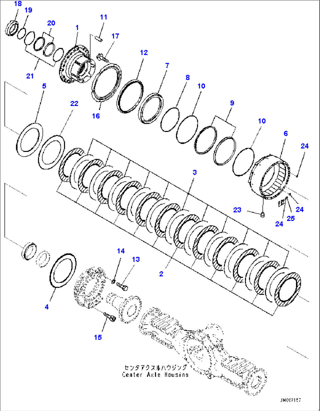 Center Axle, Final Drive, Brake, R.H. (#5001-)