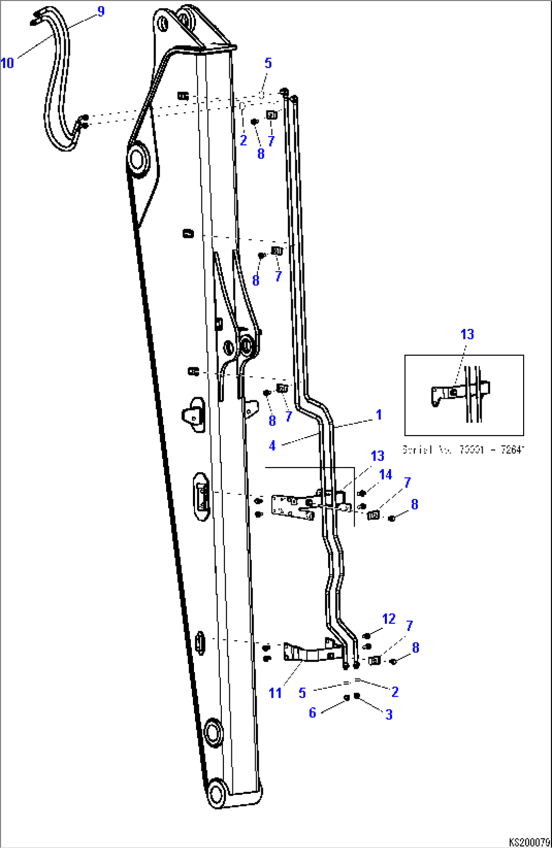 QUICK COUPLER PIPING (FOR 3.0M ARM)