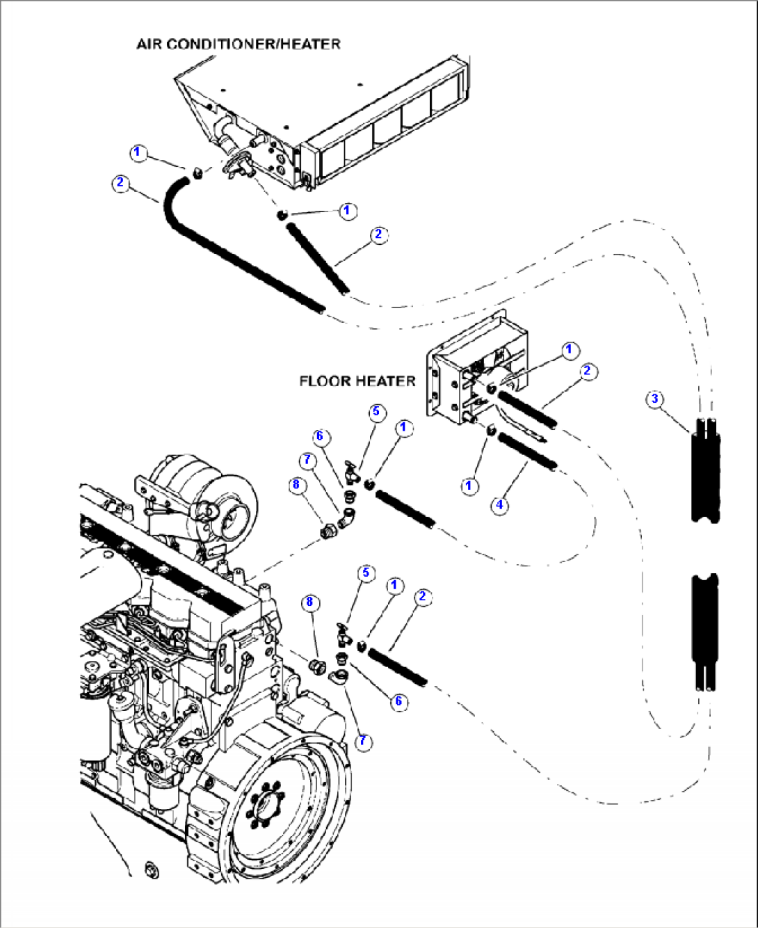 K0730-01A0 HEATER LINES WITH AUXILIARY FLOOR HEATER