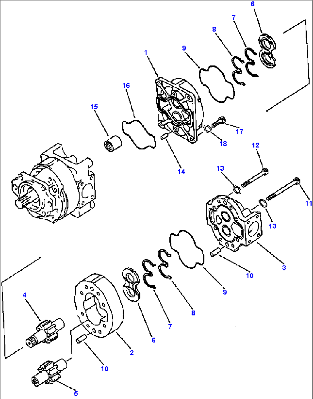 WORK EQUIPMENT HYDRAULIC PUMP REAR SECTION