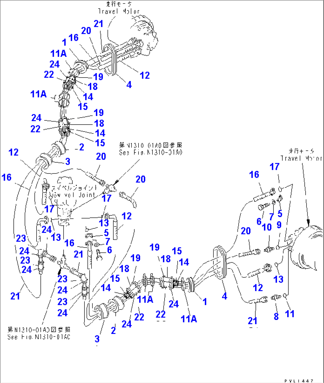TRAVEL PIPING (FOR VARIABLE GAUGE)(#10001-12143)