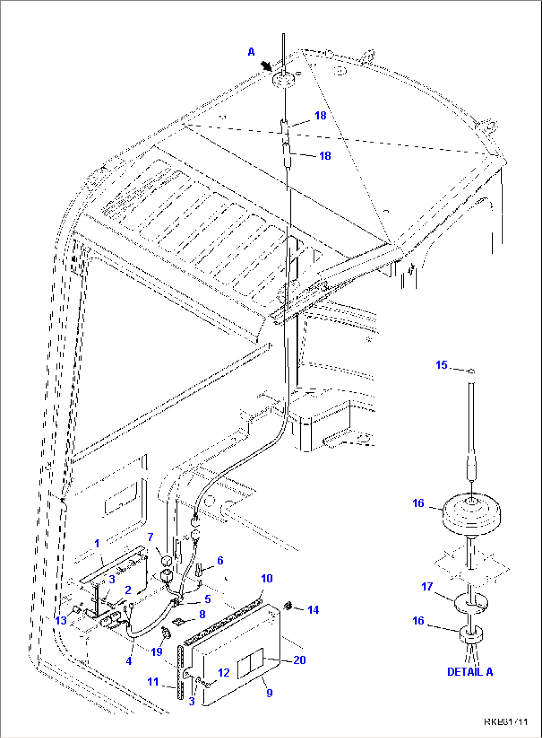 ELECTRICAL SYSTEM (KOMTRAX LINE) (GPRS TYPE) (CAB)