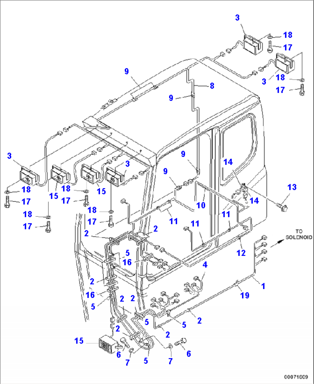 E0420-02A0 CAB EXTERNAL LIGHTS AND ELECTRICAL WIRING 48 INCH AND 60 INCH RISER