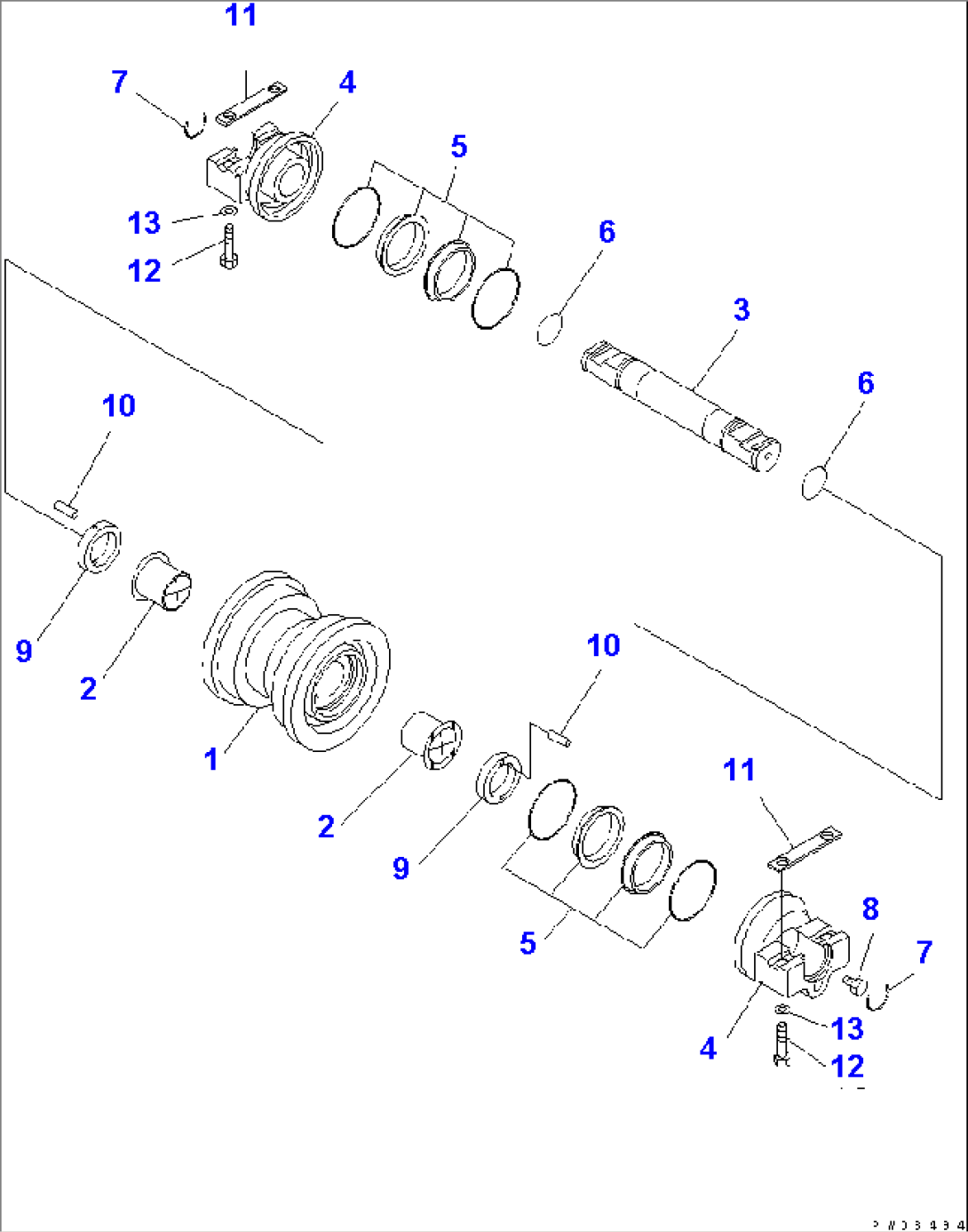 TRACK ROLLER (HD LINK) (SINGLE GROUSER)(#30101-)