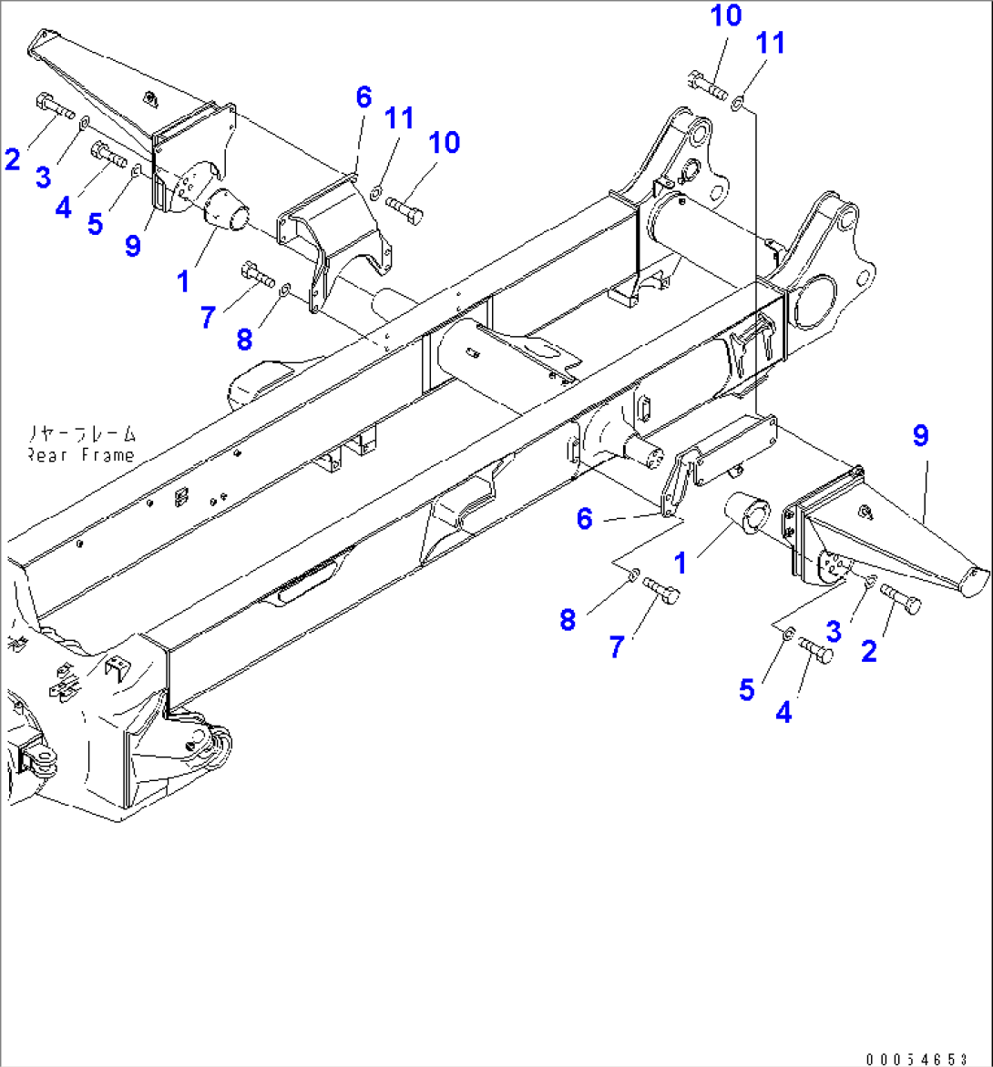 EQUALIZER BAR MOUNTING PARTS (FOR 20M3 BODY WITH NEW TAIL GATE)(#.-)