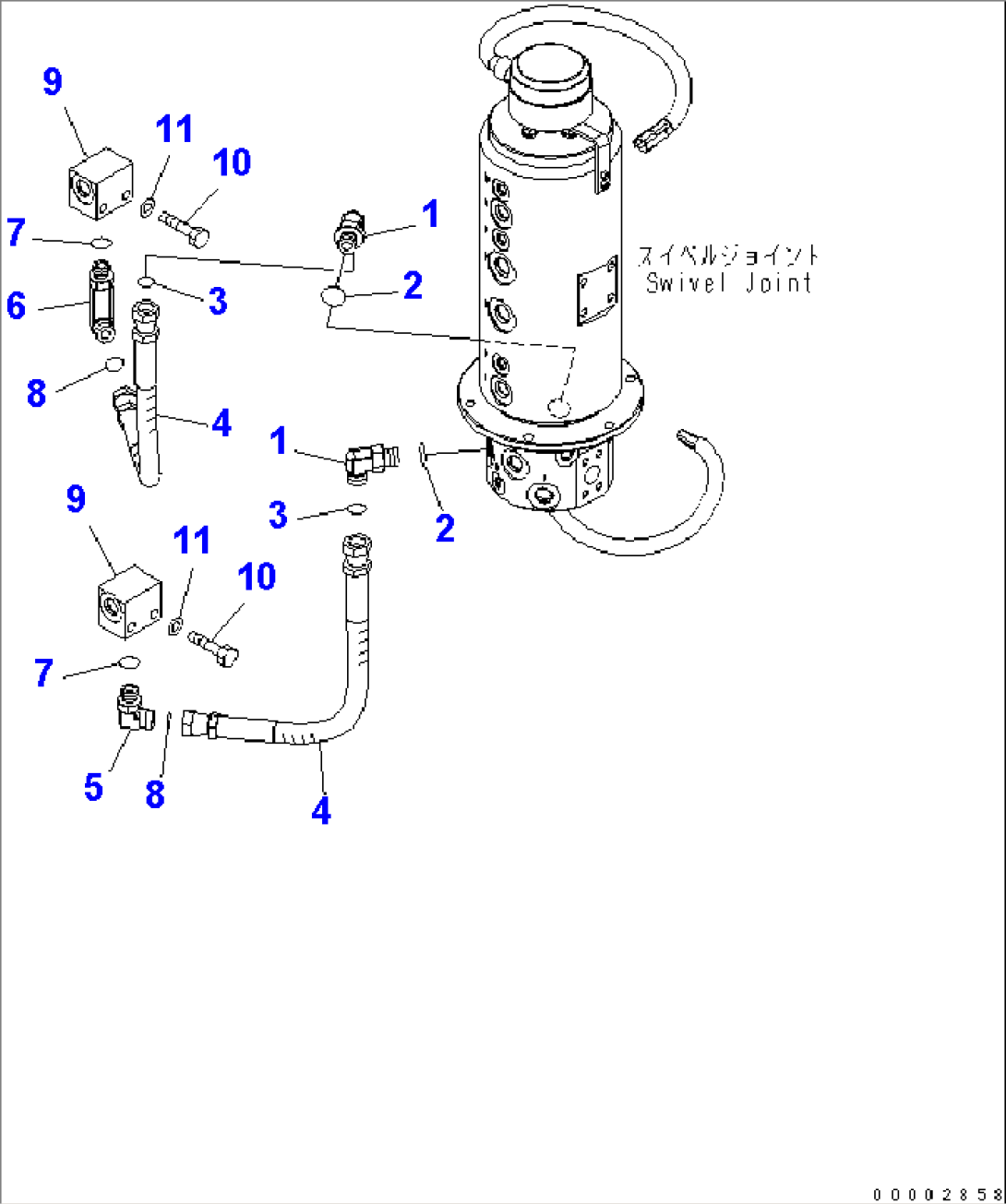 UNDER ATTACHMENT PIPING (SWIVEL JOINT ATTACHING PARTS)