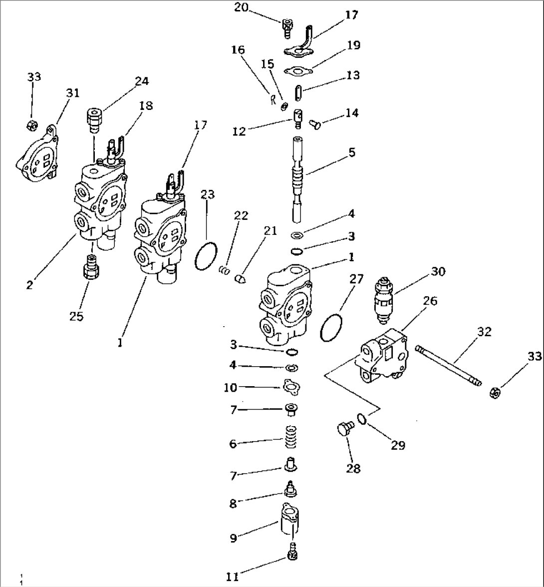 HYDRAULIC CONTROL VALVE¤ R.H. (3-SPOOL)(#1001-1235)