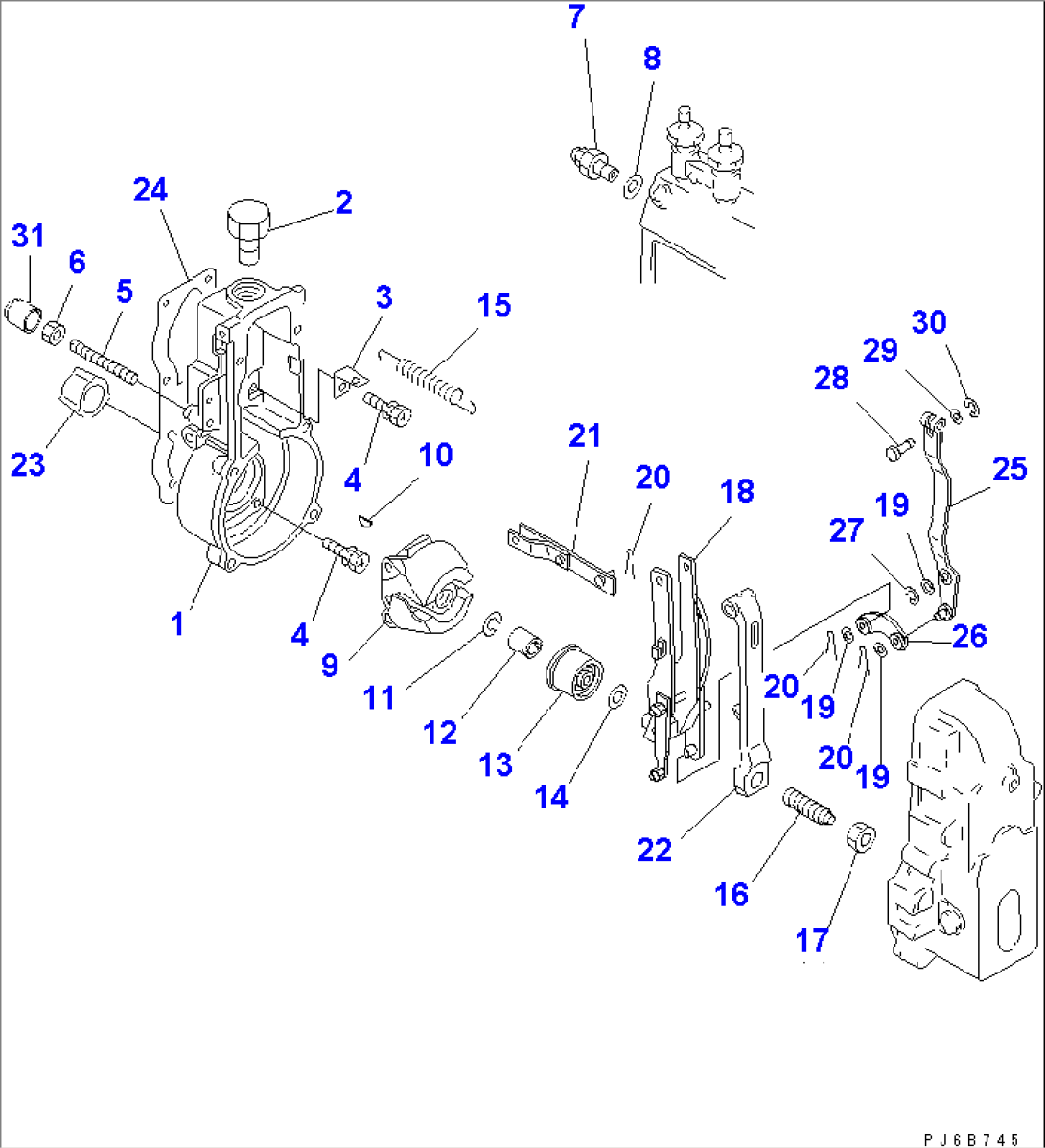 FUEL INJECTION PUMP (GOVERNOR) (1/2) (INNER PARTS)(#210766-)