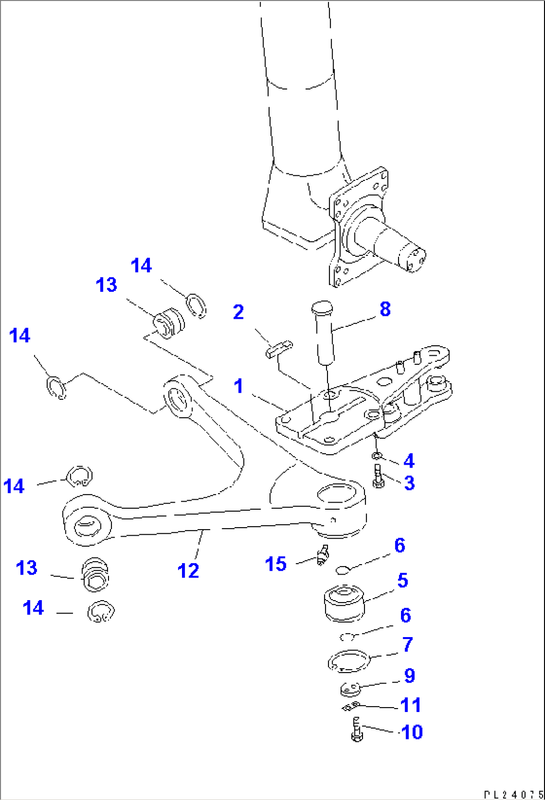 FRONT AXLE (LEFT HAND) (5/7) (ARM LEVER) (FOR AUTO LUBRICATION)(#1001-1311)