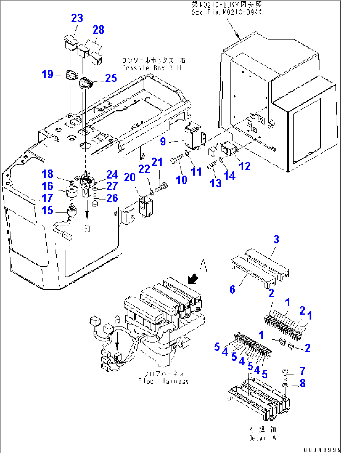 FLOOR (ELECTRICAL PARTS) (E.C.S.S. LESS) (FOR 3-SPOOL VALVE AND EXCEPT JAPAN)