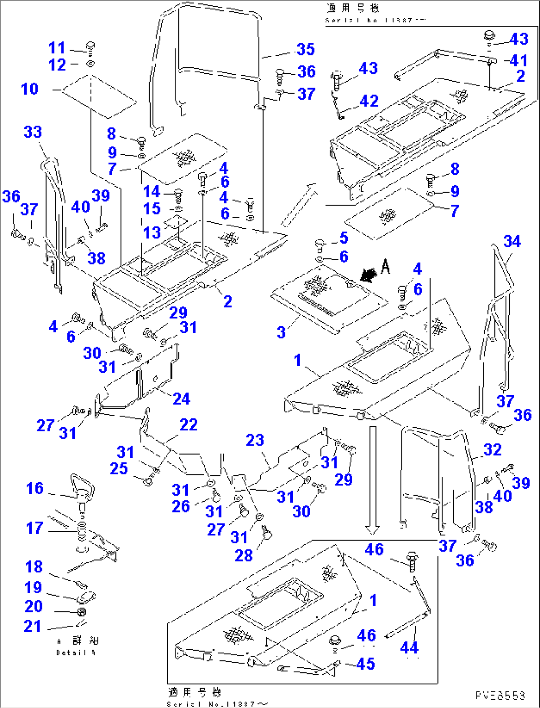 SIDE FLOOR (WITH CAB)(#11312-)