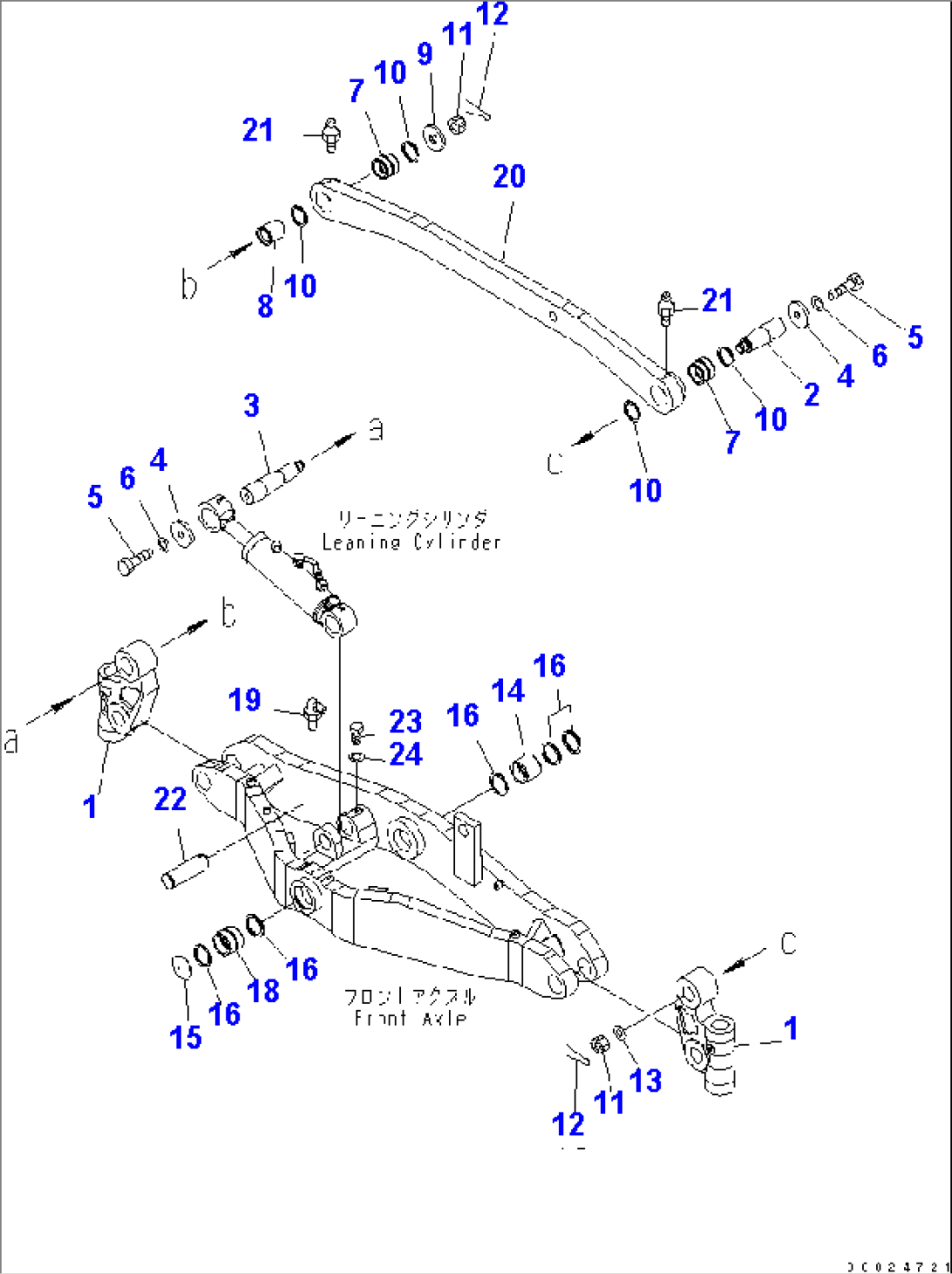 FRONT AXLE (LEANING ROD)