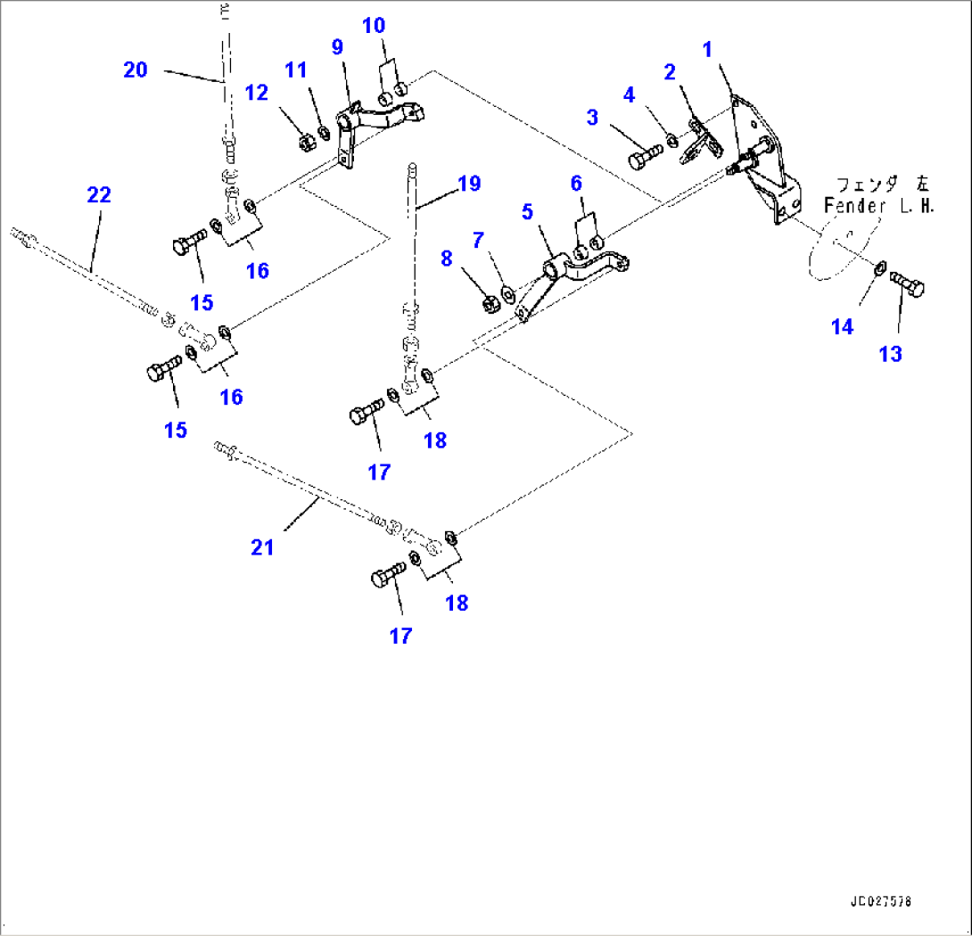 Fuel Tank and Controls, Steering and Gear Shift Lever Linkage (#90210-)